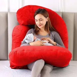 wild mint J SHAPE Microfibre Solid Pregnancy Pillow Pack of 1-picture-17