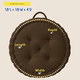 maatrikaa Cotton Floor Cushion Pack of 1 Solid Round-Tatami Cushion for Meditation, Reading, Sitting Room(18x18 Inch) image 3