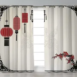 mf 153 cm (5 ft) Polyester, Silk Room Darkening Window Curtain (Pack Of 2) image 1