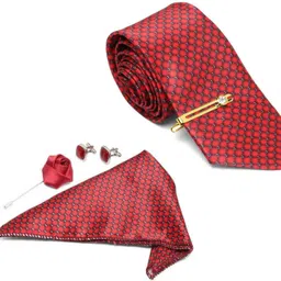 MUTAQINOTI Silk Cufflink & Tie Pin Set image 2