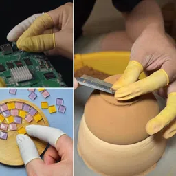 dishiva ESD Anti-Static Finger Cots, Powder-Free, 4 Mil Thick Latex Safety Gloves-picture-13