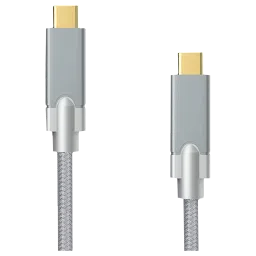 Bandridge U Series Type C to Type C 3.2 Feet (1M) Cable (Gold Plated Connector, Grey) image 3