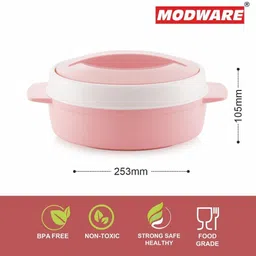 modware Milan 1 Piece Insulated Casserole 1500ml Elegant Design Premium Hot Pot BPA-Free Thermoware Casserole image 2