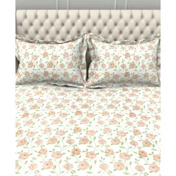 Floral 320 TC Microfiber 1 Bedsheet, 2 Pillow Covers Marc Collection by The White Moss image 5