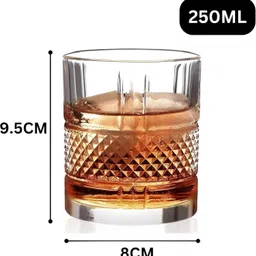 red-rubby (Pack of 6) Crystal Ring Glassware Set Elegance for All Your Beverages Like Juice, Cocktail Glass Set Whisky Glass image 3