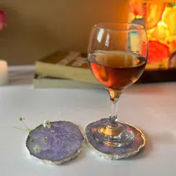 home arte Crystal Purple Stone Set of 2 Table Coasters image 4