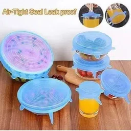 qinpin Stretchable/Reusable Flexible Silicone Lid fits All Food Cover Containers Bowl 2.6 inch Lid Set-picture-28