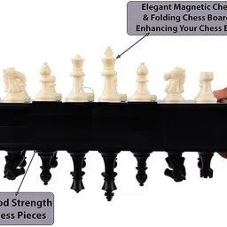 woomzy Magnetic Educational Toys Travel Chess Set with Folding Board for Kids andAdults 35 cm Chess Board image 3