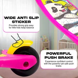 little funky Foldable Height Adjustable Panda Face Kids Scooter with LED Wheels Kids Scooter image 5