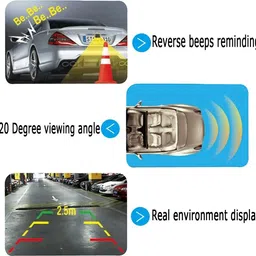 msnp 7Inch Bt Full HD Rearview Monitor Screen With Black Sensor & Camera For Car 290 Black LED image 4