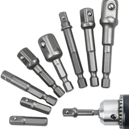 Drill Bit Adapter Set 8Pcs Impact Grade Hex Shank Kit 8Pcs Drill Bit Adapter Impact Grade Socket Adapter Hex Shank Set for Drill Use Specialty Woodworking Bits Set-image-7