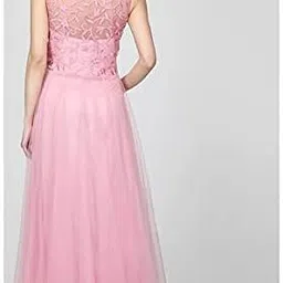 elitevibe Self Design Net Stitched Flared/A-line Gown image 2