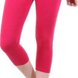 diaz Cotton Lycra plain capri for women,capri for ladies Women Green, Pink Capri image 2