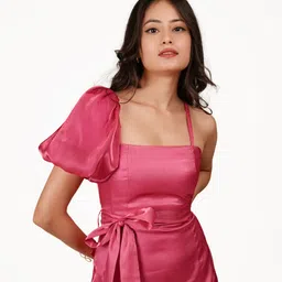 mehkhushh Women Layered Pink Below Knee Dress image 4