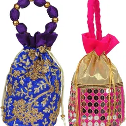 Women Blue, Pink Potli-image-36