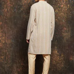 melange by lifestyle Men Embroidered Viscose Rayon Straight Kurta image 5