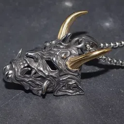 rappersshop Stainless Steel Devil Pendant Locket Set with Box Chain Sterling Silver Stainless Steel Pendant Set image 5