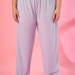 Women Solid Purple Track Pants-image-85