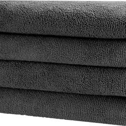 SOFTSPUN Microfiber Cloth-4 pcs -30x30 cms 340GSM Grey Dry Microfiber Cleaning Cloth image 1