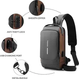 tech bird Black Men & Women Sling Bag SLING BAG FOR MEN & WOMEN image 3