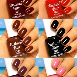 fashion bar Quick Dry Power Lasting six nail polish shades collection Set No.DF60 Multicolor image 1