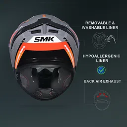 smk Typhoon Sports Tourer ISI, DOT & ECE 06 Certified Helmet with Dual Visor Motorbike Helmet image 3