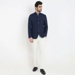 raymond Men Solid Single Breasted Formal Blazer image 5