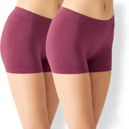 da creations Pack of 2 Solid Women Maroon Boxer Shorts-picture-22