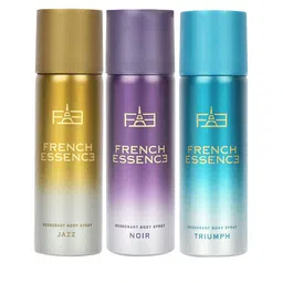 FRENCH ESSENCE Jazz Noir & Triumph Set Of 3 Deodorants Body Spray-50ml Each image 1