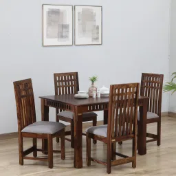 woodsworth from pepperfry Drusilla Sheesham Wood 4 Seater Dining Set In Scratch Resistant Provincial Teak Finish image 1