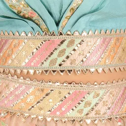 CUTECUMBER Girls Embroidered Thread Work Ready to Wear Lehenga & Blouse With Dupatta image 2