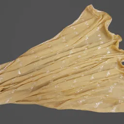 invent fashion Chiffon Printed Gold Women Dupatta image 2