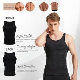 Gulshan Tummy Tucker Vest for Men Tummy Control Undershirt Abs Abdomen Slim Stretchable Vest Compression Tank Top, Slimming Body Shaper Vest for Gym, Workout (Men Vest 02) image 5