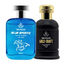 JOHN PHILLIPS Blue Sportz & Wildcraft Set Of 2 Long Lasting Eau De Parfum 100 ml Each-picture-11