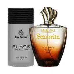 JOHN PHILLIPS Set Of 2 Black 50 ml & Marconi Senorita Eau De Perfume 100 ml-image-31