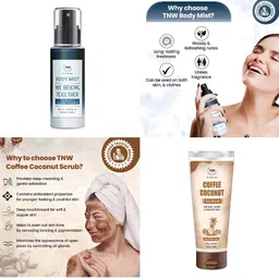 TNW the natural wash Set of We Belong Together Body Mist 100ml & Coffee Coconut Scrub 100g image 2