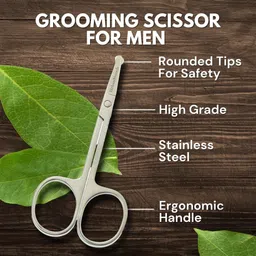 urbanmooch Nose Hair Scissor, Stainless Steel Safety Scissor for Beard & Mustache Scissors image 4