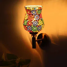 new era Antique Gold Wall Lamp with Mosaic Glass image 3