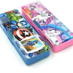 Avenger Superhero and Unicorn Multipurpose Printed Pencil Box for Kids Magnetic Pencil Box with Calculator and Dual Sharpener Best for Return Gift Art Plastic Pencil Boxes-image-20
