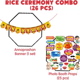 zyozi Annaprashan Photo Booth Prop & Annaprashan Banner Hindi Font Shubh Annaprashan image 2