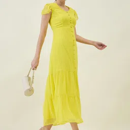 aayu Women A-line Yellow Ankle Length Dress image 3