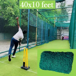 blumax Cricket Practice Net – 40 × 10 ft (Green) – Heavy Duty Nylon Cricket Net-picture-23