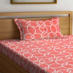 klotthe Multicolor Geometric 300 TC Cotton Single Bedsheet with 1 Pillow Cover image 3