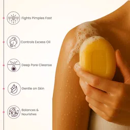 evoklay Ayurvedic Sabu Dravyam Sulphur Soap for Acne, Pimples & Skin Infections image 3