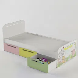 boingg! - a happy start Simply Kids Bed in Baby Animal Print Colour with Drawer Storage image 4