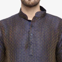 kashi vastra Men Jacquard, Art Silk Kurta Dhoti Pant Set image 4