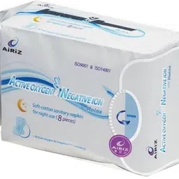 airiz Activeoxygen & Negativeion Soft-cotton sanitary Pad for Night Use(Pack of 3) Sanitary Pad image 2