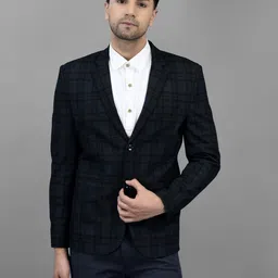 canary london Men Checkered Single Breasted Casual Blazer-picture-11