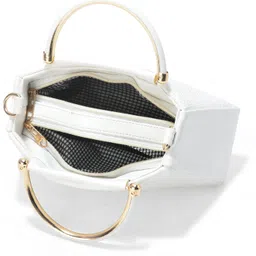 dor White Women Sling Bag Women's Handbag PU Leather Shoulder & Top Handle Bag for Casual, Office & Party image 4