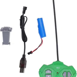 indusbay 4 Channel Remote control Rechargeable Trash Garbage Dump Truck with Bin image 4